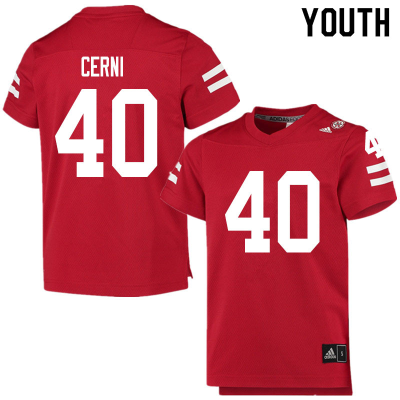 Youth #40 Daniel Cerni Nebraska Cornhuskers College Football Jerseys Sale-Scarlet